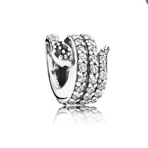 Silver plated snake charm